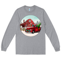 Heather Grey Christmas farm Christmas Long Sleeve Tee - BarkalooDesign
