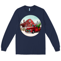 Navy Christmas farm Christmas Long Sleeve Tee - BarkalooDesign