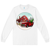 White Christmas farm Christmas Long Sleeve Tee - BarkalooDesign