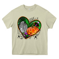 Mossy halloween heart with pumpkin Heavy Core Tee - BundleAndBundleShop