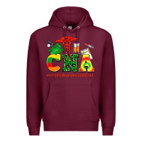 Burgundy cna juneteenth certified nursing assistant Premium Hoodie - AdoDesignShop