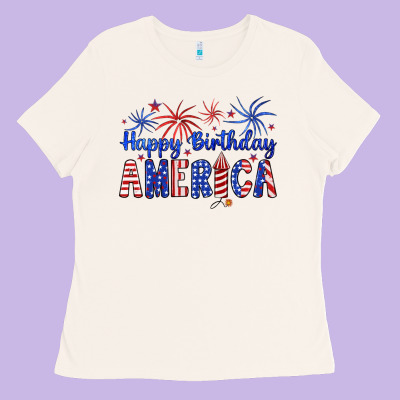 Happy Birthday America Ladies Tee Designed By Artiststas