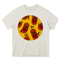 Cream african masks round earrings 5 Heavy Core Tee - BundleAndBundleShop