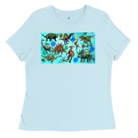 Baby Blue dinosaurs sippy cup Ladies Tee - Artiststas