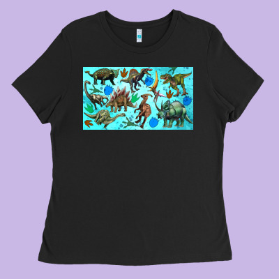Dinosaurs Sippy Cup Ladies Tee Designed By Artiststas