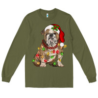 Army Green Christmas english bulldog Long Sleeve Tee - BarkalooDesign