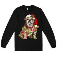 Black Christmas english bulldog Long Sleeve Tee - BarkalooDesign