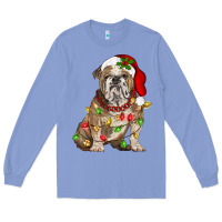 Colony Blue Christmas english bulldog Long Sleeve Tee - BarkalooDesign