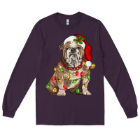 Plum Christmas english bulldog Long Sleeve Tee - BarkalooDesign