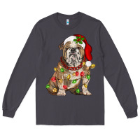 Smoke Christmas english bulldog Long Sleeve Tee - BarkalooDesign