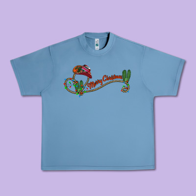 Merry Christmas Western Urban Heavy Tee Designed By Cowhidedigitalart