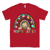 Red Happy Easter Rainbow Classic Tee - BundleAndBundleShop