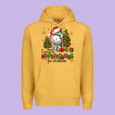I Want A Hippopotamus For Christmas Premium Hoodie Designed By Adodesignshop