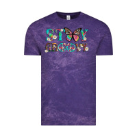 Cloud Purple stay groovy with butterfly peace sign and flowers Vintage Tee - Artiststas