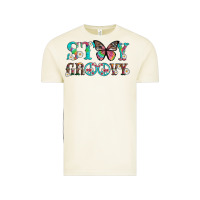 Vintage Arctic stay groovy with butterfly peace sign and flowers Vintage Tee - Artiststas