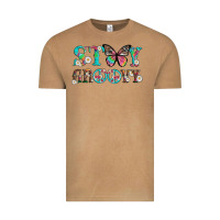 Vintage Camel stay groovy with butterfly peace sign and flowers Vintage Tee - Artiststas