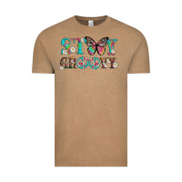Vintage Coffee stay groovy with butterfly peace sign and flowers Vintage Tee - Artiststas