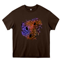 Chocolate Brown halloween patch  4 Heavy Core Tee - BundleAndBundleShop