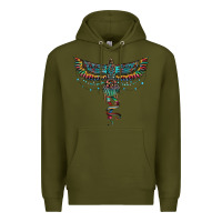 Army Green aztec serape thunderbird Premium Hoodie - RanaPortraitStore