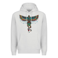 Dove Grey aztec serape thunderbird Premium Hoodie - RanaPortraitStore