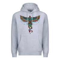 Heather Grey aztec serape thunderbird Premium Hoodie - RanaPortraitStore