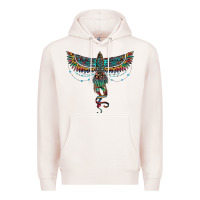Pale Pink aztec serape thunderbird Premium Hoodie - RanaPortraitStore