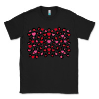Black valentines day leopard and heart background Classic Tee - FaDigitalArtStudio