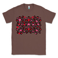 Chestnut valentines day leopard and heart background Classic Tee - FaDigitalArtStudio