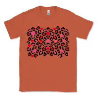 Copper valentines day leopard and heart background Classic Tee - FaDigitalArtStudio