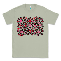 Matcha valentines day leopard and heart background Classic Tee - FaDigitalArtStudio