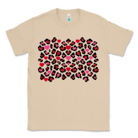 Mushroom valentines day leopard and heart background Classic Tee - FaDigitalArtStudio