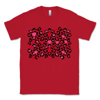Red valentines day leopard and heart background Classic Tee - FaDigitalArtStudio