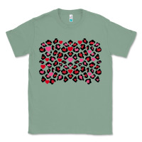 Sage valentines day leopard and heart background Classic Tee - FaDigitalArtStudio