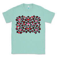 Seafoam valentines day leopard and heart background Classic Tee - FaDigitalArtStudio