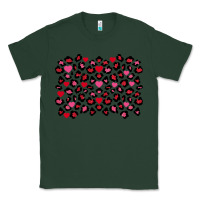 Sports Green valentines day leopard and heart background Classic Tee - FaDigitalArtStudio