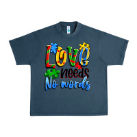 Midnight Navy love needs no words Urban Heavy Tee - Artiststas