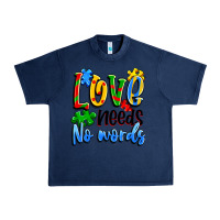 Navy love needs no words Urban Heavy Tee - Artiststas