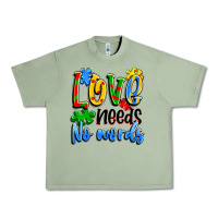 Oil Green love needs no words Urban Heavy Tee - Artiststas