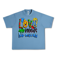 Pebble Blue love needs no words Urban Heavy Tee - Artiststas