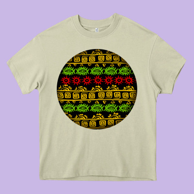 African Masks Round Earrings Heavy Core Tee Designed By Bundleandbundleshop
