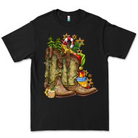 Black Christmas Boots Premium Tee - CowhideDigitalArt