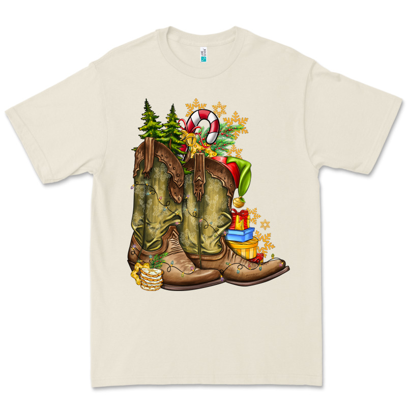 Christmas Boots Premium Tee by CowhideDigitalArt | Teevron