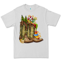Dove Grey Christmas Boots Premium Tee - CowhideDigitalArt