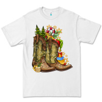 White Christmas Boots Premium Tee - CowhideDigitalArt