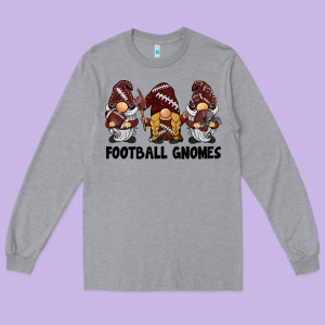 Football Gnomes Long Sleeve Tee Designed By Barkaloodesign