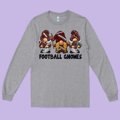 Football Gnomes Long Sleeve Tee Designed By Barkaloodesign