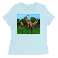 Baby Blue parasaurolophus Ladies Tee - Artiststas