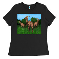 Black parasaurolophus Ladies Tee - Artiststas