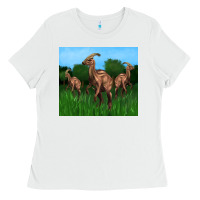 White parasaurolophus Ladies Tee - Artiststas