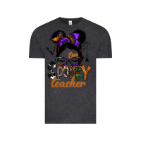 Vintage Black one spooky teacher Vintage Tee - SublimationCraftShop